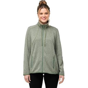 Ulla Popken - Fleece Jas - Lichtgroen - Normale Pasvorm