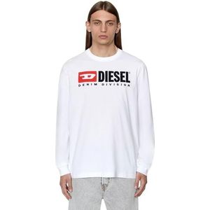 Diesel Heren T-just-ls-div Maglietta shirt met lange mouwen, Helder Wit (A03768-0grai-100), L