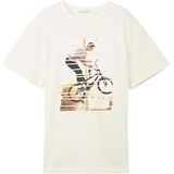 TOM TAILOR T-shirt voor jongens, 12906 - Wool White, 176 cm