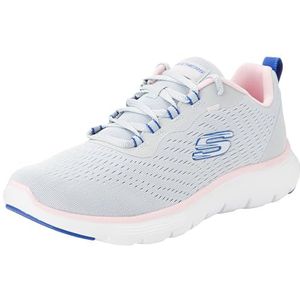 Skechers Flex Appeal 5.0 Low-Top Sneaker voor dames, Grijs Mesh Blauw Roze Trim, 41 EU