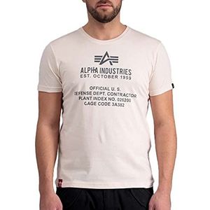 Alpha Industries Alpha Fundamental T Shirt voor Mannen Jet Stream White