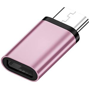 GIONAR Tpye-c naar USB-adapter, type C-stekker, laadkabel, gegevensoverdracht, converter voor Apple, Samsung Galaxy (roségoud)
