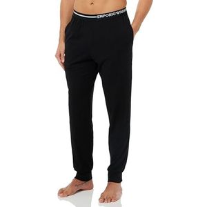 Emporio Armani Heren Heren Broeken Side Logo Sweatpants, zwart, L