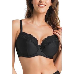 Teyli Multiway Beha met beugel voor dames, volledige cups, met bloemenkant, zwart, 80E