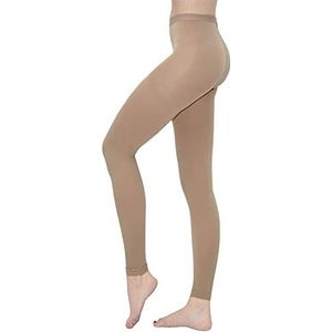 Terramed Advanced Graduated Compression Leggings Women - 20-30 mmHg Footless Microfiber Leggings Tights (Beige, Large)