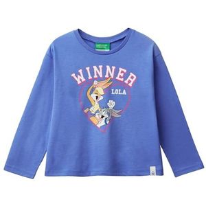 United Colors of Benetton T-shirt voor meisjes en meisjes, Blauw, 1 jaar
