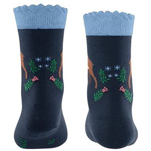 FALKE Unisex kinderen Country Deer duurzaam katoen halfhoog met patroon 1 paar sokken, blauw (marine 6120), 23-26