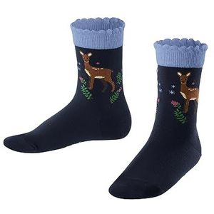 FALKE Unisex kinderen Country Deer duurzaam katoen halfhoog met patroon 1 paar sokken, blauw (marine 6120), 35-38