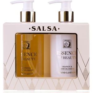 Accentra Handverzorgingsset SALSA ESSENCE OF BEAUTY, vloeibare zeep 270ml, hand- en nagelcrème 270ml, dispenser, sinaasappel- en citroenbloesemgeur, ideaal cadeau