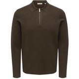 Onscooper - Pullover - Gebreide Pullover - Halve Ritssluiting - Lange Mouwen