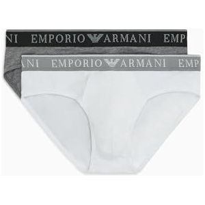 Emporio Armani Heren Stretch Katoen Endurance 2pack slip, Marine/Nude Streep, L, Marine/Naakt Streep, L
