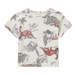 Noppies Baby Tee Mendota T-shirt voor jongens, korte mouwen, all-over print, voor baby's, Ras1202 Havermout - P611, 74 cm