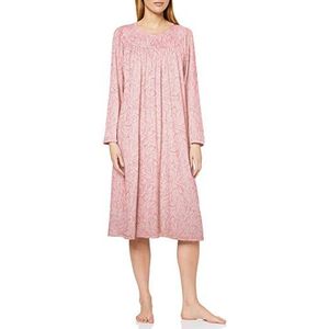 Calida Zacht katoenen nachthemd voor dames, nachthemd van katoen met lange mouwen, Seashell Pink, 52/54