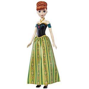 Mattel Disney Frozen Speelgoed, Muzikale Anna Pop in beroemde outfit, speelt instrumentaal 'Voor de allereerste keer' uit de Disney film Frozen, Cadeaus voor kinderen, HMG47