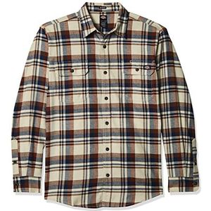 Dickies Heren Long Sleeve Flex Flannel Shirt Button-Down Werkhemd voor heren, Pelican/Ink Navy Plaid, S