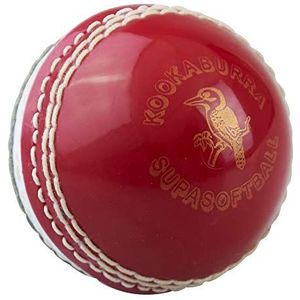 Kookaburra Super Softa Cricket Ball, Rood/Wit, Senior