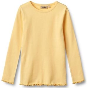 Wheat Meisjes Rib Lange Mouw Ida GOTS-gecertificeerd T-shirt, 9425 Gouden Geel, 116