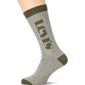 Levi's Unisex Logo Micro Stripe Regular Cut Socks, Kaki, 39 EU