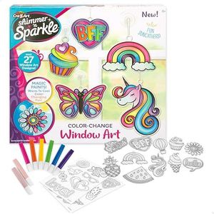 Colorbaby Shimmer 'n Sparkle - knutselset raamstickers, kleurverandering met de zon, glasstickers, kinderstickers, raamstickers van glas, 47088