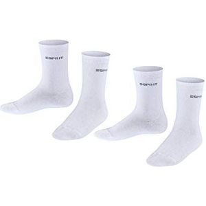 ESPRIT Uniseks-kind Sokken Foot Logo 2-Pack K SO Katoen eenkleurig Multipack 2 Paar, Wit (Off-White 2010), 27-30