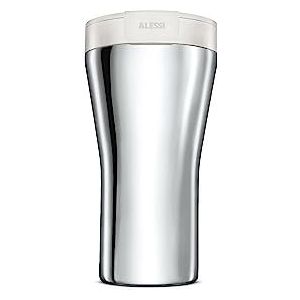 Alessi GIA24 W Travel Mok, roestvrij staal, wit