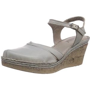 Manitu 920206 dames slingback sandalen met sleehak, beige taupe, 37 EU