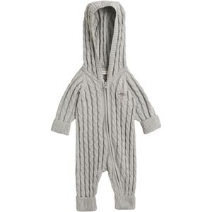 GANT Uniseks Baby Cotton Cable Shield One Piece Pullover, lichtgrijs gem., 62 cm