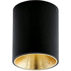 EGLO LED plafondlamp Polasso, 1 lichtpunt, materiaal: aluminium, kunststof, kleur: zwart, goud, Ø: 10 cm