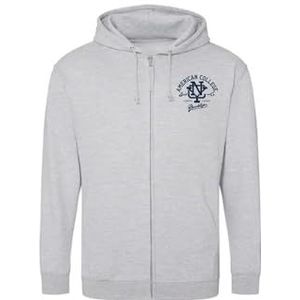 AMERICAN COLLEGE USA Sweatshirt met print, warme kleding, uniseks, kinderen, jongens en meisjes, casual, model ACSZW6 MELL Grey 8 jaar, Grijs, 8 ans