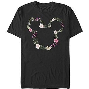 Disney Classics Mickey Classic - Floral Mickey Unisex Crew neck T-Shirt Black 2XL