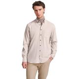 Overhemden - Beige - Fijne Cord - Button-downkraag - Lange Mouwen