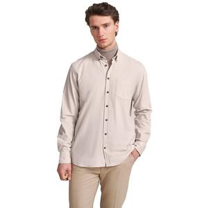 Overhemden - Beige - Fijne Cord - Button-downkraag - Lange Mouwen