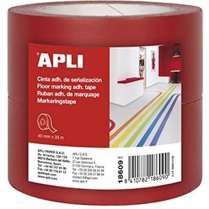 APLI 18609 plakband, PVC, rood, 40 mm x 33 m, 160 μm, 2 stuks
