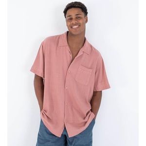 Hurley - Geweven Top - Peplum - Met Houten Knopen - Geborduurde Details