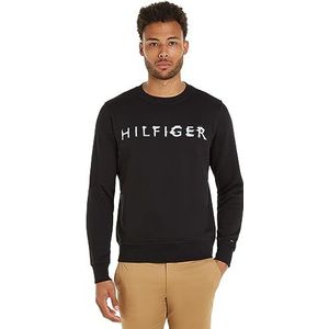 Tommy Hilfiger Heren Hilfiger Inkt Crewneck Sweatshirts, Zwart, L, Zwart, L