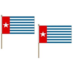 AZ FLAG Vlag Organisatie voor een Vrij Papoea 45 x 30 cm HAMPE van hout - Set van 10 OPM vlaggen 30 x 45 cm