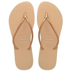 Havaianas Dames Slim Tube Flip-Flop, Gouden, 4.5/5 UK, goud, 4.5/5 UK