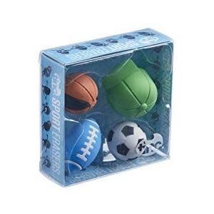 Tinc Sport Eraser Collectie Pack voor Kinderen | Voor Gebruik op School & Huiswerk - Eenvoudige Fout Correctie - Potlood Erasers - Kleurrijke Geschenkstijl Verpakking | 4 Nieuwigheid Sport Thema