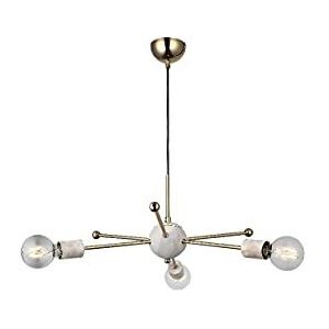 Homemania 1542-80-03 Hanglamp, draadloos, kroonluchter, plafondlamp, metaal, goud, 53 x 53 x 85 cm, 3 x E27, Max 40 W