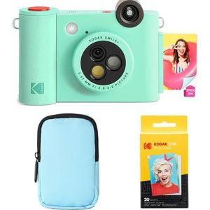 KODAK Smile+ 2-in-1 Digitale Camera & Bluetooth Fotoprinter Starterpakket + Luxe Tas + Zink 20pk - Groen