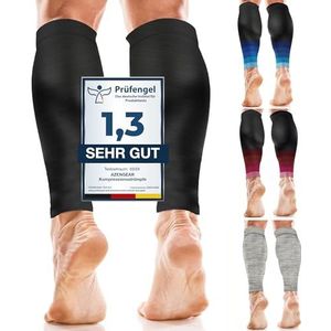 aZengear Kuitbandage voor Mannen en Vrouwen, Kuitcompressiekousen, Kalfmouwen, Kuitbrace, Elastische Kuitsteun - Scheenbeenspalken, Spierkrampen - L/XL