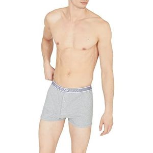 Emporio Armani Heren Mannen Geribbeld Stretch Cotton Boxer Shorts, lichtgrijs gem., S