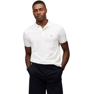 Tommy Hilfiger Casual poloshirts met korte mouwen voor heren in normale pasvorm met vloeibaar katoen, Wit, M
