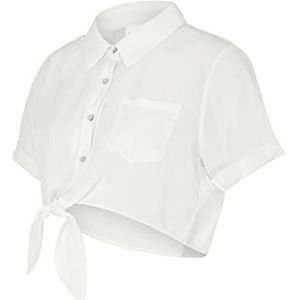 MAMALICIOUS Mlmarilyn S/S Woven Cropped Shirt Knooptop voor dames, wit (snow white), XL