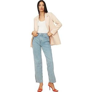 TRENDYOL Dames Tket Bey Toket Blazer, Beige, beige, 36