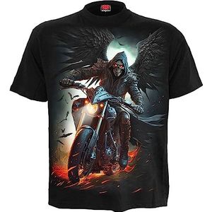 Spiral Night Rider T-shirt zwart XL 100% katoen Basics, Biker, Rock wear, Schedels