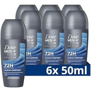 Dove Men+Care Advanced Clean Comfort Anti-Transpirant Deodorant Roller, biedt tot 72 uur bescherming tegen zweet - 6 x 50 ml - Voordeelverpakking