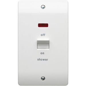 MK K5215SHWHI 45 amp 2-bende dubbelpolige doucheschakelaar