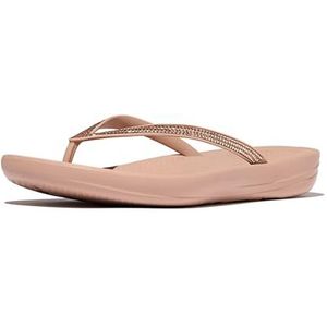 Fitflop Iq-Sparkle Teenslippers voor dames, Klassieke Beige, 43 EU
