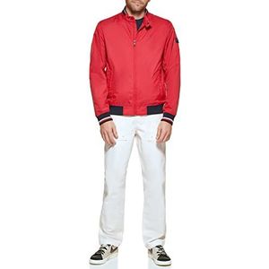 Tommy Hilfiger Lichtgewicht Varsity Rib Knit Bomber Jacket Shell, Rood Poly, XL